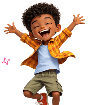 Happy jumping child