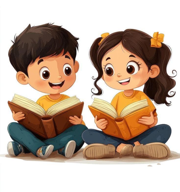 Kids reading together